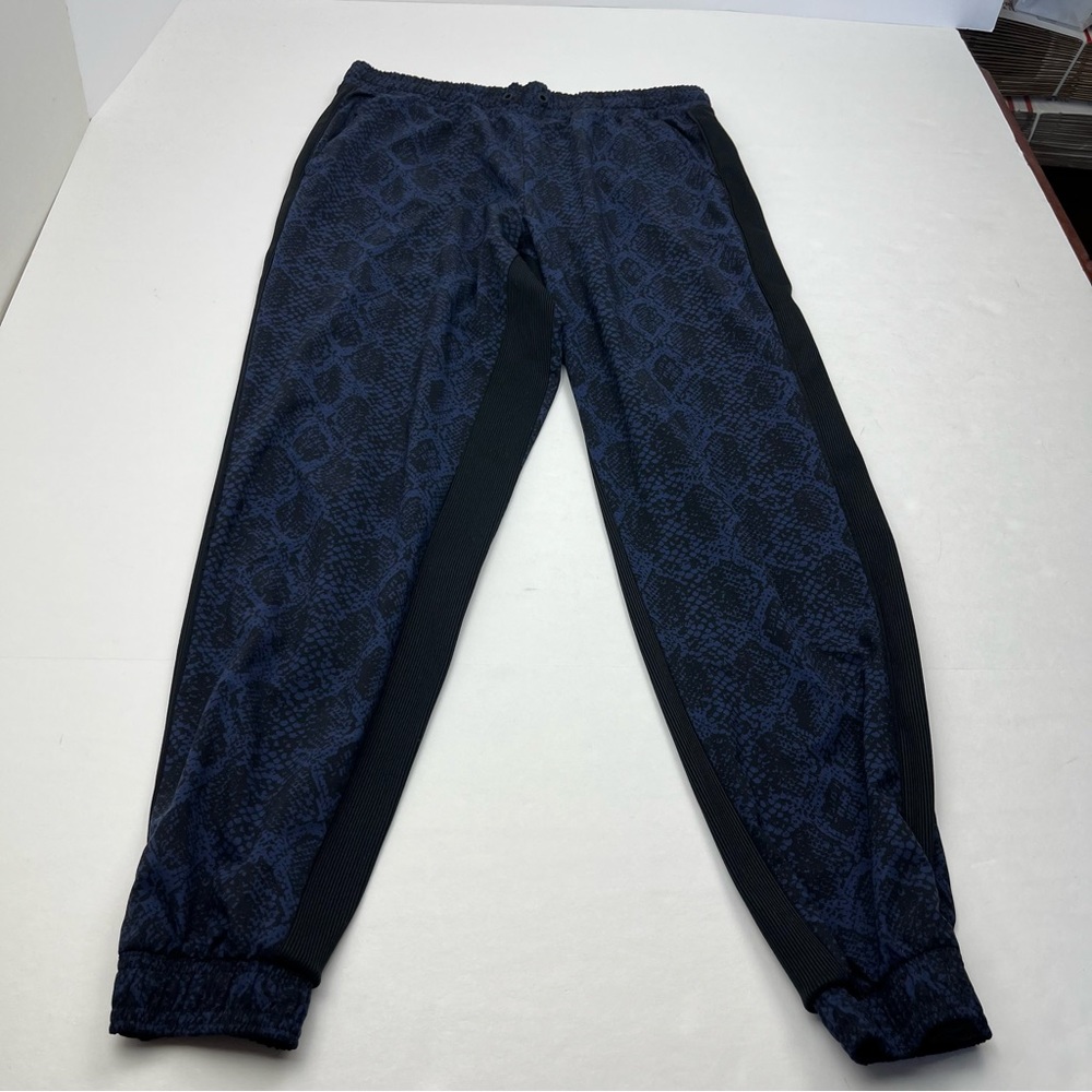 Athleta Brooklyn Jogger Black Blue Printed Pull On Womens Size 8 Athletic *FLAW*